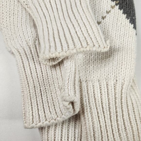 Structure Vntage Ivory Chunky Knit Sweater Cardigan Large Oversized Cottage - Picture 8 of 8